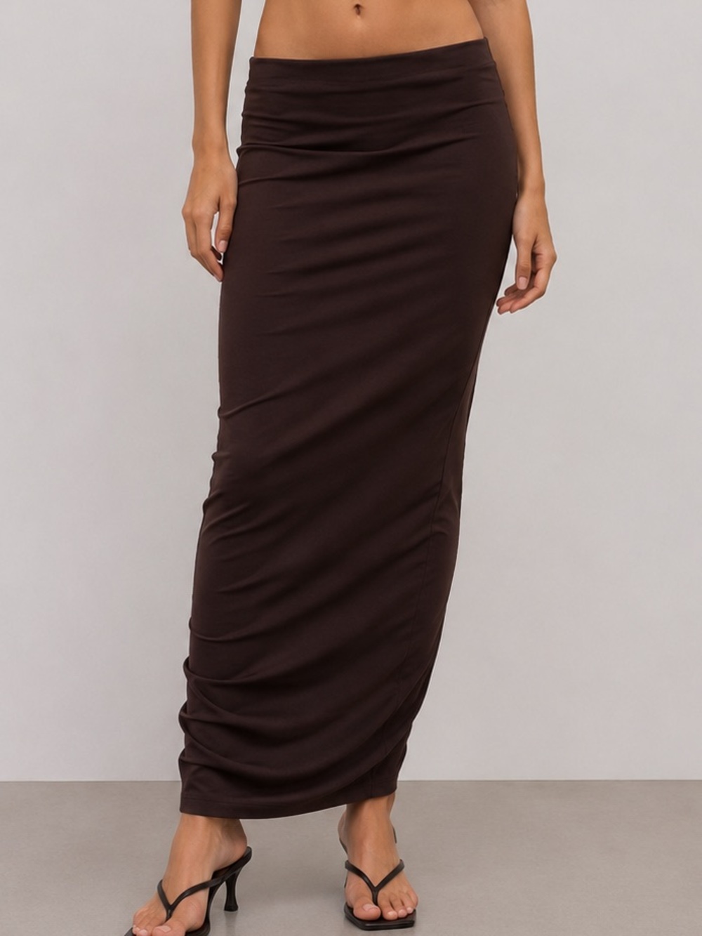 Zara brown satin maxi skirt